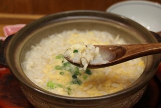 Put rice into nabe last